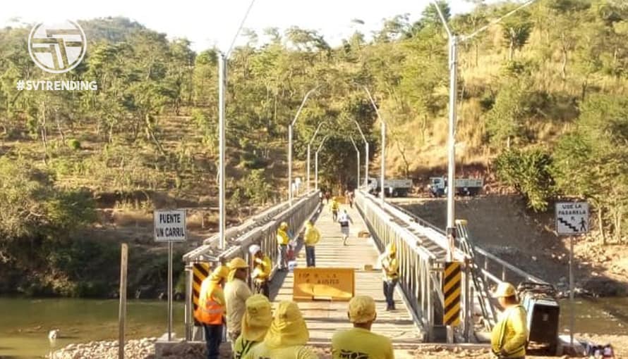 Gobierno de Bukele anunció la instalación de luminarias del nuevo puente en Morazán