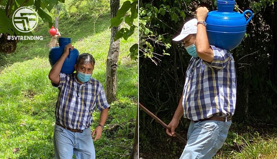 Diputado Carlos Reyes se va al campo a cargar un cántaro, para “dar una ayudita al jalador de agua”