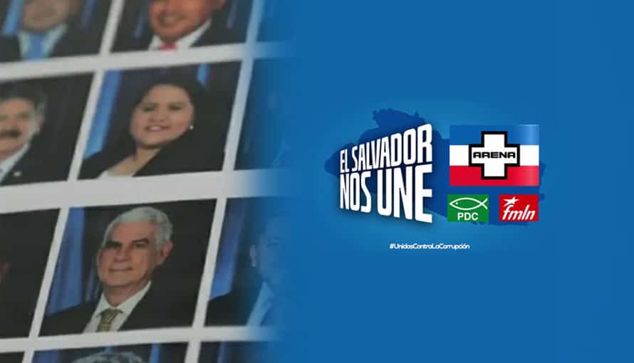 Inician campaña “Unidos por El Salvador” con banderas de ARENA, FMLN y PDC