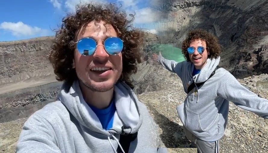 Luisito Comunica visitó el volcán de Santa Ana y lo verán millones de personas en el mundo