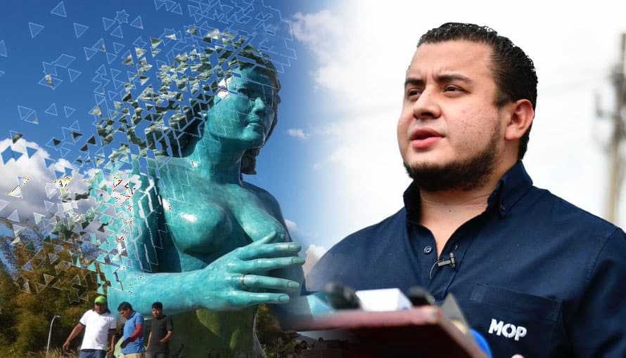 Salvadoreños piden a Romeo Herrera que el monumento a la corrupción sea demolido