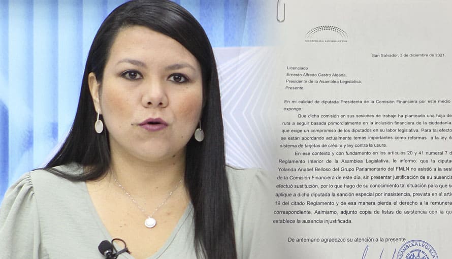 Bancada Cyan informa a la población que le harán el descuento salarial a Anabel Belloso