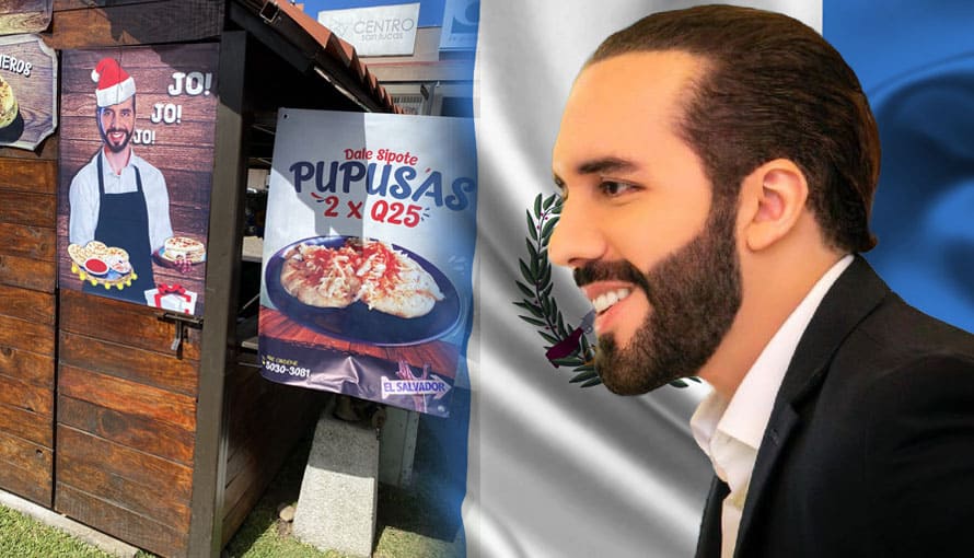 Guatemaltecos aperturan exitosa pupusería y demuestran su admiración por el Presidente Bukele