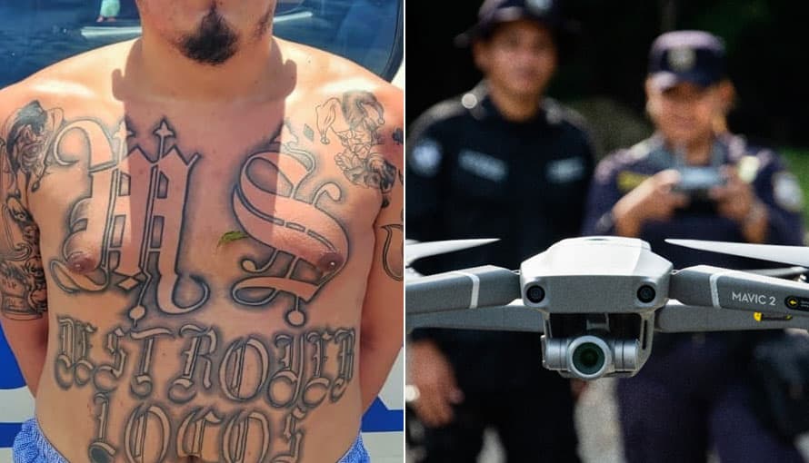 PNC localiza con drone a pandillero que intentaba huir por los techos de una casa en Distrito Italia