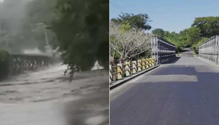 VIDEO: Se capta momento exacto en el que colapsa puente Titihuapa, Cabañas