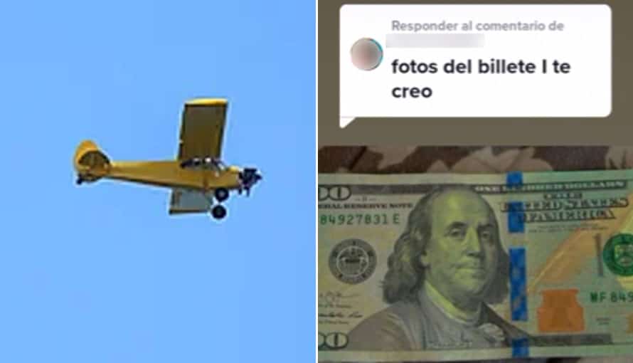 Se viraliza vídeo en TikTok de avioneta arrojando dinero en los cielos salvadoreños