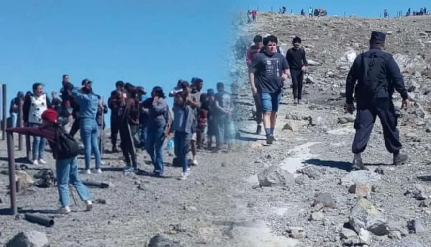 190 turistas se reunieron para llegar hasta la cima del volcán Ilamatepec, Santa Ana